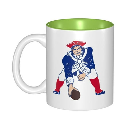 

New_England_Patriots 11 Oz Originality Coffee Mugs Large Water Mugs With Handle Porcelain Coffee Cup Thank You Gifts For Mom Dad And Friends Green
