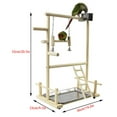 thumbnail image 3 of Double Layer Wooden Bird Stand Including Ladder Swing Bell Bird Athletic Toy Stand, 3 of 7