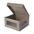 thumbnail image 2 of Cubo Home Trends rectangular de Tela con Tapa, Asas y Ventana para Almacenamiento, 2 of 4