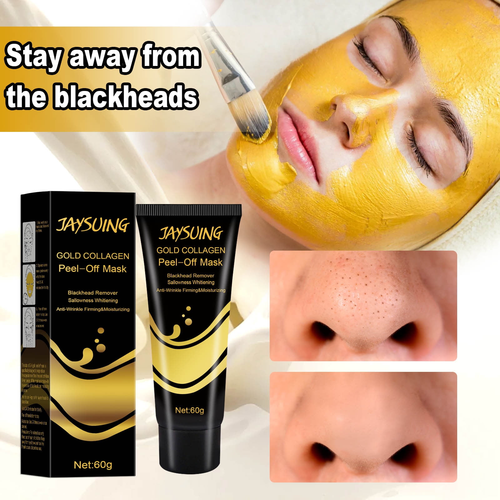 Kort levetid Understrege Pelagic Gold Peel off Mask Cream Oil Control Moisturizing Mask Remove Blackhead  Skin Moisturizing Smear Mask [Default] - Walmart.com