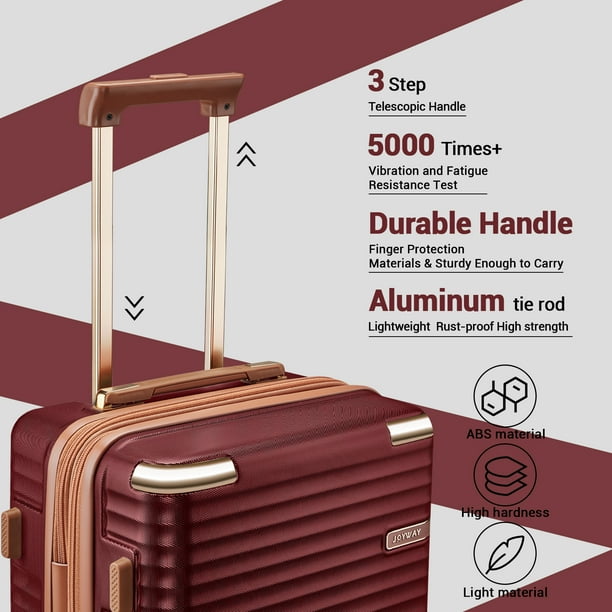 Joyway 3-Piece Carry-On Luggage Set with Swivel TSA Lock and