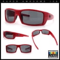 thumbnail image 2 of Mens Lucky Charm Horse Shoe Emblem 90s Sport Wrap Plastic Sunglasses Red, 2 of 8