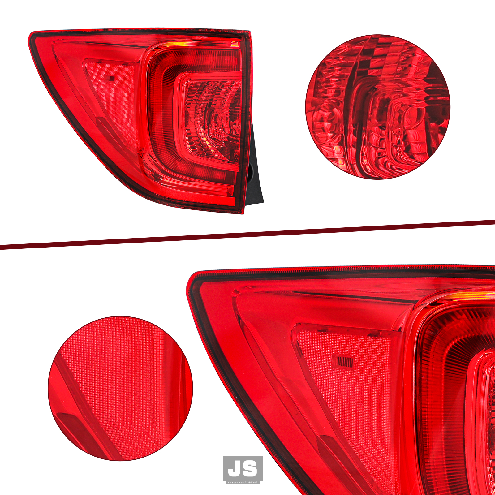 For 2016 2017 2018 Honda Pilot Rear Outer Tail Light Brake Lamps