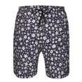 thumbnail image 3 of Honeii's Daisies Flowers Print Men's Casual Shorts with Drawstring，Swim Trunks Quick Dry Beach Shorts, 3 of 5