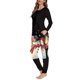 thumbnail image 3 of Conjunto de pijama de diseño navideño para mujer, ropa de dormir femenina de manga larga, traje de dormir informal que combina con todo, ropa de casa con estampado a pedido, 3 of 4