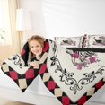 thumbnail image 3 of Homewish Retro Reading Skeleton Twin Bedding for Kids, Checkered Rose Witchy Bedding Comforter Set, Black Reversible, 7-Piece, 3 of 7