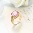 thumbnail image 4 of EOEMY Pink Cz Round Cut Band Women'S 14Kt Yellow Gold Filled Engagement Ring Size 6-10, 4 of 4
