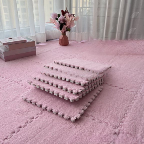 Niceminiwall Soft Interlocking Plush Foam Floor Mat Square Tiles for Comfortable Flooring