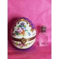 thumbnail image 4 of Blue Gold Perfume Bottle 2.75" Limoges Porcelain Egg Box Limoges Box Porcelain Figurine, 4 of 6