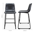 thumbnail image 2 of Set de 2 Bancos Minimalistas para Barra Phoenix Gris Mundo In, 2 of 8