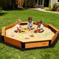 thumbnail image 7 of FUNTOK Large Outdoor Wood Sandbox 85'' × 85'' × 9'' Octagon Wooden Sand Box for Kids with Cover, Ideal for Children Aged 2-6 for Lawn Garden Backyard Beach, 7 of 7