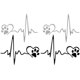 thumbnail image 1 of 4pcs Heartbeat Love Dog Footprints Funny Car Sticker Creative Auto Car Decal, 1 of 3