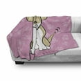 thumbnail image 3 of Chihuahua Soft Flannel Fleece Throw Blanket, Nursery Themed Cartoon Illustration of Dog, Cozy Plush for Indoor and Outdoor Use, 50" x 60", Camel Baby Pink, by Ambesonne, 3 of 6
