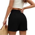 thumbnail image 6 of Hurxie Women's Cotton Crinkled Lounge Shorts High Waist Drawstring Summer Casual Shorts with Pockets Black,XL, 6 of 6
