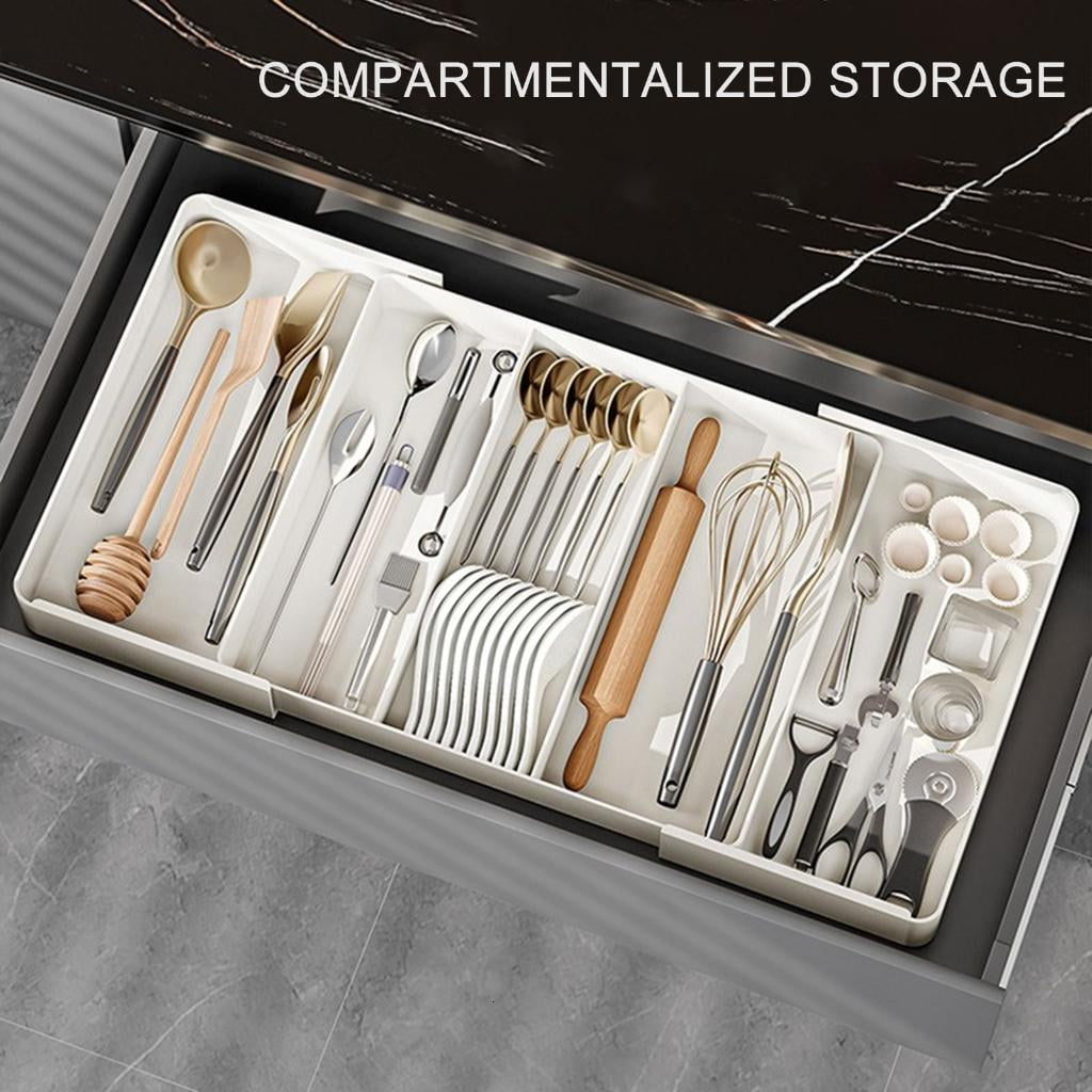 Necvior Multifunctional Drawer Storage Box Effective Kitchen Organization Holder Expandable Drawer Separator for Utensils