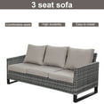 thumbnail image 6 of Opohoro 7 Pieces Patio Furniture Set, Outdoor Sectional Conversation Set with Swivel Rocking Chairs, Sofa, Coffee Table, Side Table & Ottomans, Gray Wicker with Gray Cushions, 6 of 12