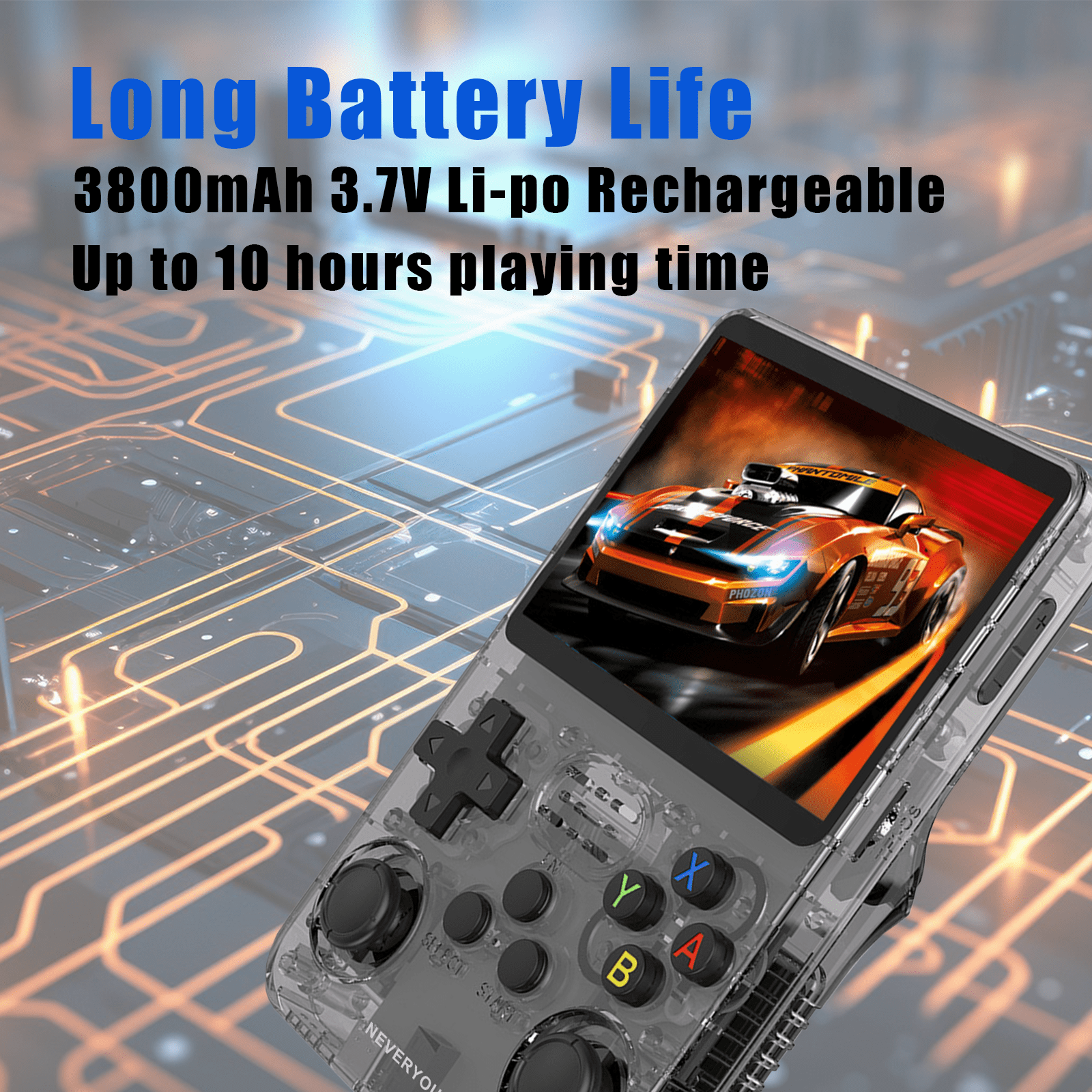 NEVERYOUYU consola de videojuegos, 16000+ Games 30+ Simulators 4000mAh Linux System 3.5 Inch IPS Screen Christmas Gifts, Grey 64GB