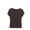 Dark Gray, variant on Summer Tops for Women Cap Sleeve Ribbed Button Down Crewneck Slim Fitted Cute Going Out Tops Y2k Blouses