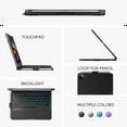 thumbnail image 5 of edaiser Swivel Keyboard Case Compatible with Apple iPad 11th Gen 2025 (A16)& iPad 10th Generation (10.9-inch); Rotatable Cover and Pencil Holder, Multi-Touch Trackpad, RGB Backlit, Black, 5 of 6