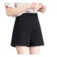 thumbnail image 1 of Mujer Primavera Verano alta cintura elegante Color sólido A-line pantalones cortos sueltos traje de pierna ancha pantalones elásticos delgados Prendas para la parte inferior del cuerpo Negro 2XL Guardurnaity AP019243-14, 1 of 6