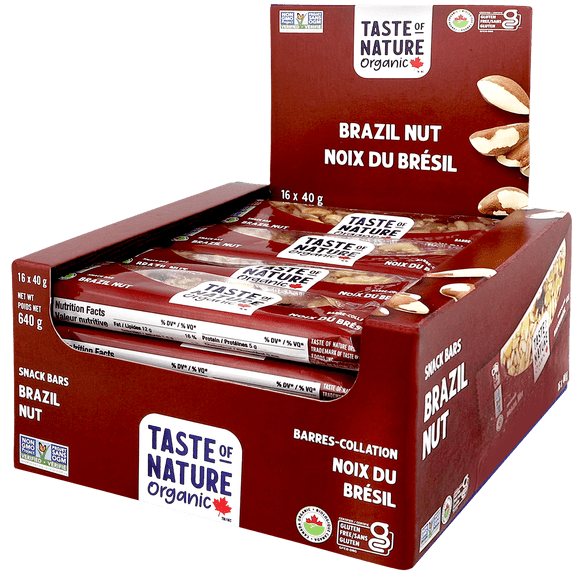 Taste of Nature Organic & Gluten Free Brazil Nut Snack Bars, 16 x 40g