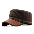 thumbnail image 6 of Men Breathable Cotton Cadet Hat Baseball Cap Army Hat Sun Cap BLACK, 6 of 8