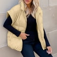 thumbnail image 4 of Kilaqueen Puffer Vests for Women Oversized Sleeveless Zip Up Lapel Cropped Outerwear Quilted Padded Puffy Solid Color Vests, 4 of 9