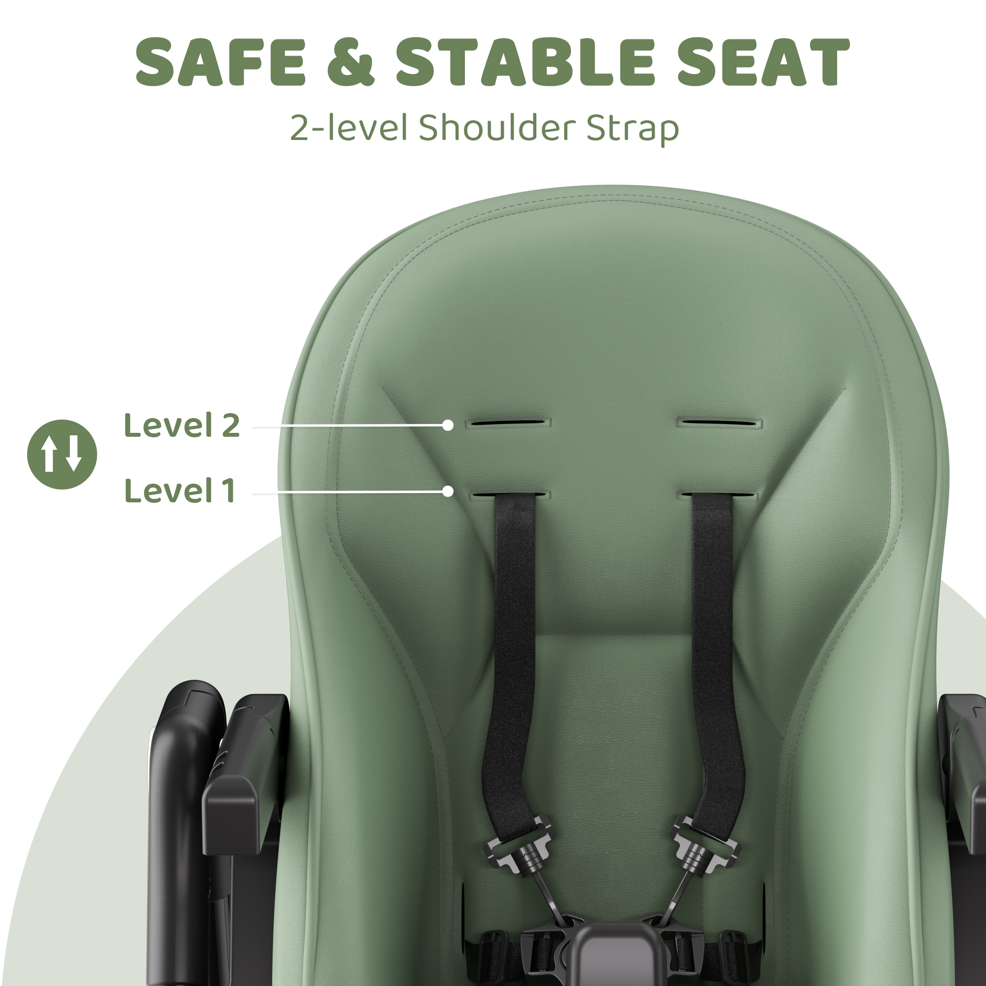 AILEEKISS Foldable High Chair, Green photo 8