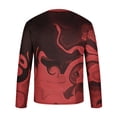 thumbnail image 4 of DeHolifer Mens T-Shirts Crewneck Long Sleeve Gradient Color Pullover Tops Lightweight Comfy Blouse T-Shirts Red 3XL, 4 of 5