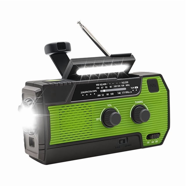 Emergency Weather Radio FM/AM/NOAA,Portable Hand Crank Radio,Flashlight ,Solar Powered 4000mAh for Outdoor Camping B