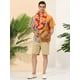thumbnail image 3 of Camisa hawaiana Lars Amadeus de manga corta con botones patchwork a rayas verano para hombre Amarillo marron S, 3 of 6