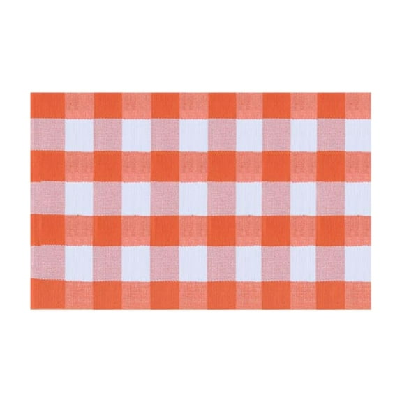 BIZHUA Ogzmz Fall Door Mat Fall Outdoor Rug Orange Plaid Outdoor Rug Cotton Hand Woven Check Rug Layered Doormats for Front Door/Front Porch/Farmhouses/Entryway/Patio, One Carpet