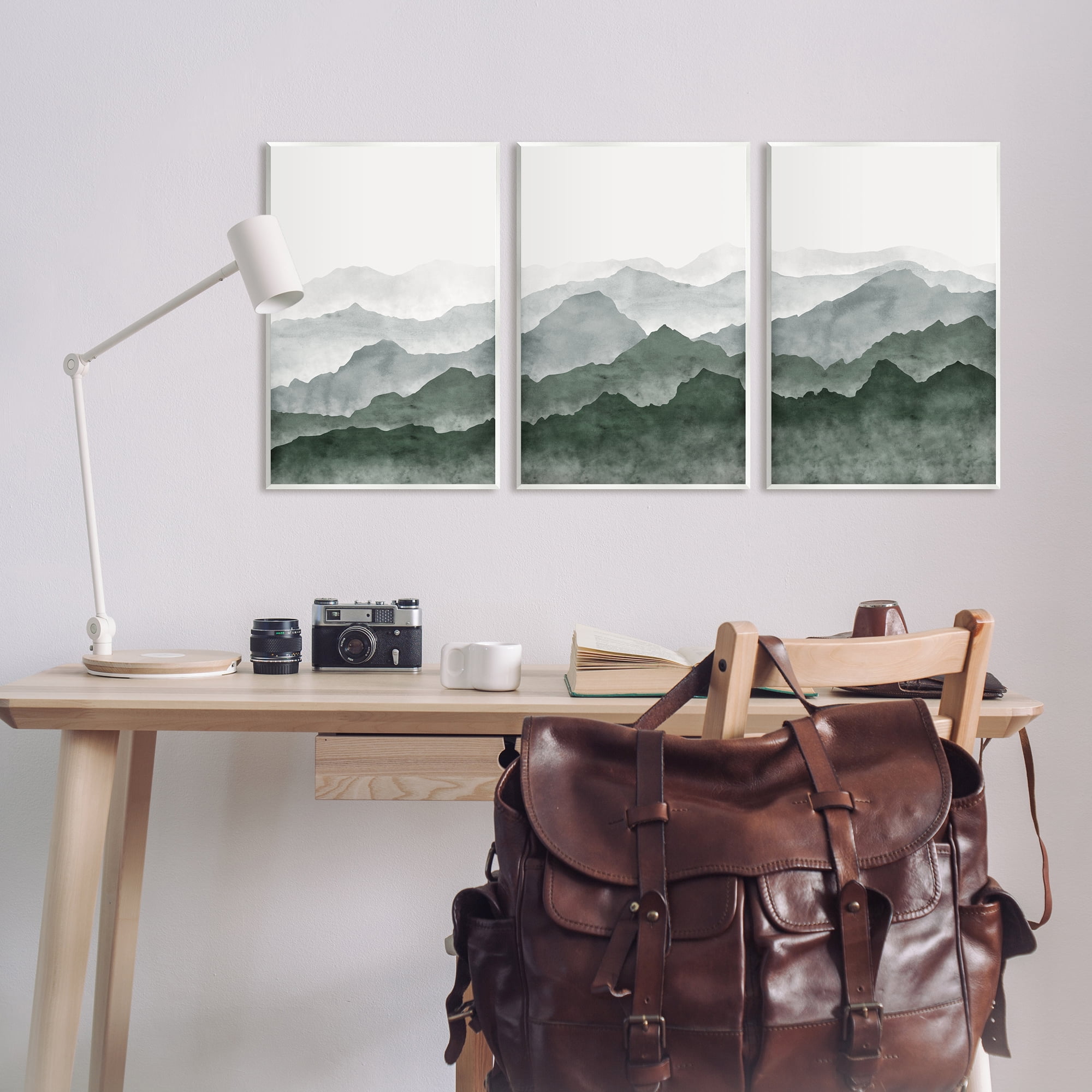 Stupell Sage Hills Mountain Nature View Landscape Painting Wall Plaque Unframed Art Print Wall Art, Set of 3