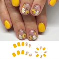 thumbnail image 2 of Pack of 24 Sunflower Design Short Square Press On Nail with Glossy Effect Summer Artificial False Nail Stick On Nail, 2 of 5