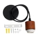 thumbnail image 3 of Lámpara colgante de madera con cable E27, estilo rústico, industrial, retro, resistente. Color nogal blanco, 3 of 9