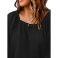 thumbnail image 3 of DYMADE Women Plus Size Pure Color Slash Neck Loose Casual Sweater Top, 3 of 4