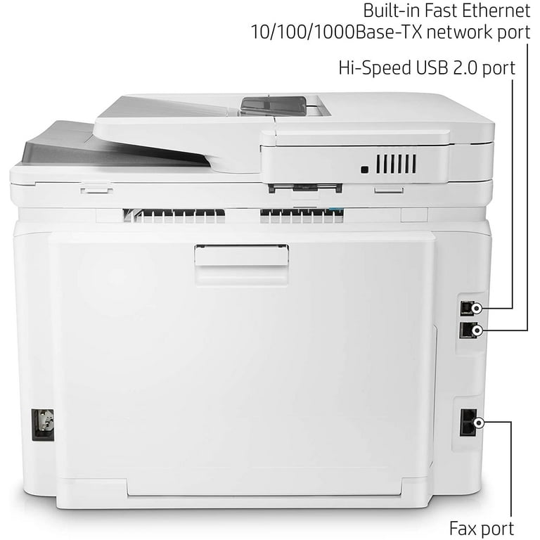HP Color Laserjet Pro M283fdw Wireless All-in-One Laser Printer-Remote  Mobile Print-Print Scan Copy Fax- Auto 2-Sided Printing,22  ppm,250-Sheet,Compatible with Alexa (7KW75A),JAWFOAL Printer Cable