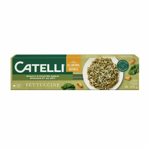 Catelli Spinach & Roasted Garlic Fettuccine Pasta, 375g/13.2 oz