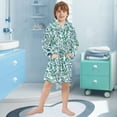 thumbnail image 5 of FORMRS Niños Bathrobe Unisex Hooded Robe Soft Plush Pajamas Sleepwear, Size 2-3T, Beautiful Leaves Pattern, 5 of 7