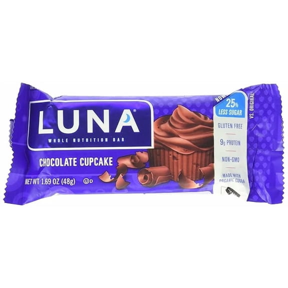 2-Pack Luna Nutrition Bar, Chocolate Cupcake, 1.6 Ounce