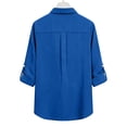 thumbnail image 7 of biudgviw Women's Plus Size Button Down Shirts Rolled Up Long Sleeve Pleated Blouses Dressy Casual Collared Work Tunic Tops, 7 of 7