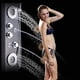 thumbnail image 4 of Panel de ducha LED Torre Lluvia y cascada Masaje Sistema corporal Jets Faucet negro Rozin 99D-HLT8006, 4 of 5