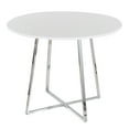 thumbnail image 5 of Cosmo Canary Dining Table, Dining Height Table, Small Dining Table for 4, Round Dinette Table, Wood Kitchen Table (Chrome Metal, White MDF), 5 of 6