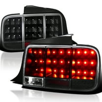 Spec-D Tuning Black Housing Clear Lens Sequential LED Tail Lights Compatible with 2005-2009 Ford Mustang, Left   Right Pair Assembly
