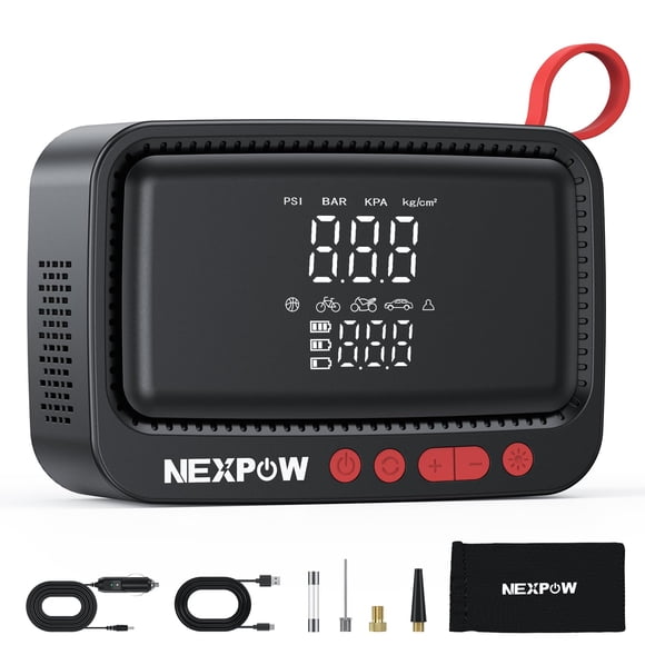 Compresor de aire NEXPOW, inflador de neumáticos portátil, 150 PSI, 12 V DC