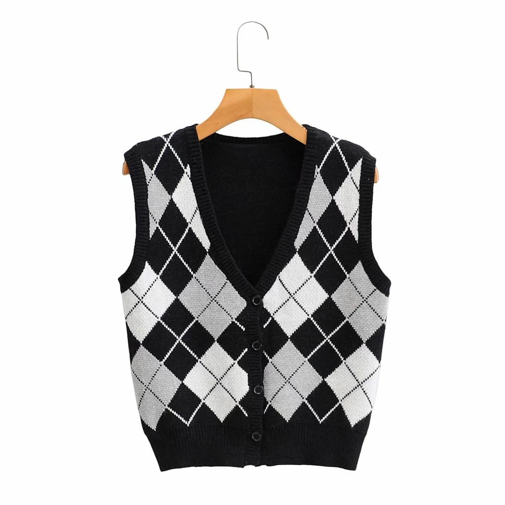 black cardigan vest