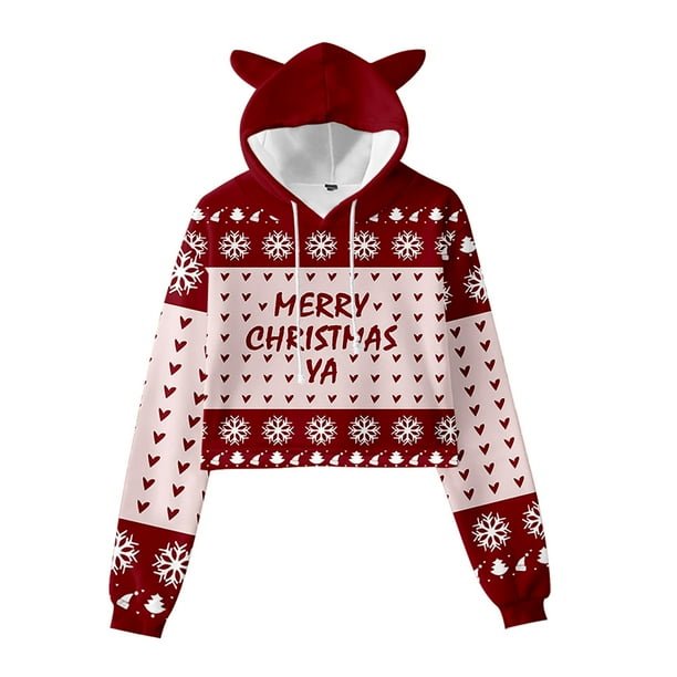 Pntutb - Sudadera con estampado de Navidad para mujer, estilo vintage, divertida, de manga larga, cuello redondo Pntutb Pntutb-4126