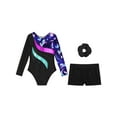 thumbnail image 4 of Haitryli Gymnastics Leotards for Girls Ballet Dance Unitards Tumbling Outfits Hair Scrunchie Bodysuits Navy Blue 14, 4 of 5