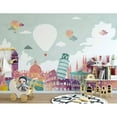 thumbnail image 3 of GK Wall Design  Historical Places and Hot Air Balloons Kids Wallpaper H:98"  x W:150", 3 of 4