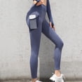 thumbnail image 3 of Pantalones de yoga de talle alto para mujer con mallas superelásticas de bolsillo para entrenamiento Abanopi Azul/L, 3 of 7